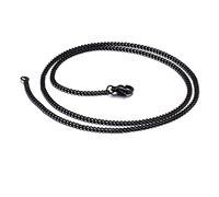 YXWYXWA Men de la Cadena de 1.8/2.9/mm, Collar de 50-60 cm de acera, Collar de Acero Inoxidable de Oro/Plata/Negro para el día de San Valentín