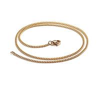 YXWYXWA Men de la Cadena de 1.8/2.9/mm, Collar de 50-60 cm de acera, Collar de Acero Inoxidable de Oro/Plata/Negro para el día de San Valentín