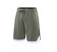 YXWYXWA Men Sport Running Shorts 2 IN 1 Compress Jogging Fitness Racing Shorts Training Track Athletics