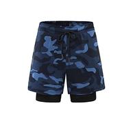 YXWYXWA Men's 2-in-1 Running Shorts Quick Breathable Active Training Jogging Cycling Shorts with Longer Liner