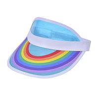 YXWYXWA Men's Women's Clear Plastic Sun Hat Rainbow Shade Travel Clear Candy Color Rainbow Driving Baseball Cap