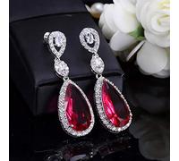 YXWYXWA Micro Pave Water Drop Crystal Long Earrings For Women with Zircon Stones Settting