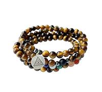 YXWYXWA Necklaces Natural Tiger Eye 108 Bracelet 7 Chakra Bracelet 925 Sterling Silver Inspirational Pendant Bracelet New Year Gift Christmas Bracelet