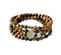 YXWYXWA Necklaces Natural Tiger Eye 108 Bracelet 7 Chakra Bracelet 925 Sterling Silver Inspirational Pendant Bracelet New Year Gift Christmas Bracelet