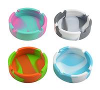 YXWYXWA Paquete de 4 Ceniceros de Silicona Cenicero Redondo de Goma de Silicona Resistente al Calor de Alta Temperatura para Interiores y Exteriores