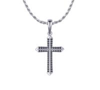 YXWYXWA Pendant Necklace Cross, Cubic Zirconia Necklace Cz 925 Sterling Silver Pendant Necklaces Men Jewelry