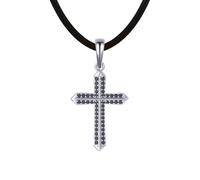 YXWYXWA Pendant Necklace Cross, Cubic Zirconia Necklace Cz 925 Sterling Silver Pendant Necklaces Men Jewelry