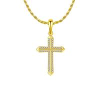 YXWYXWA Pendant Necklace Cross, Cubic Zirconia Necklace Cz 925 Sterling Silver Pendant Necklaces Men Jewelry