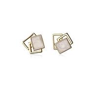 YXWYXWA Pendientes de Damas 925 Silver Irregular Hollow Cuadrado Pendientes de Esmalte de Esmalte Fashion Elegant Party Pendientes Joyas delicadas