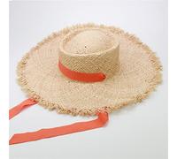 YXWYXWA Popular Long Ribbon Raffia Beach Hast for Women Windshield Decoration Summer Straw Hat
