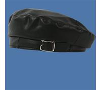 YXWYXWA PU Leather Beret Female Autumn and Winter Japanese Solid Color British Retro Art Painter Hat