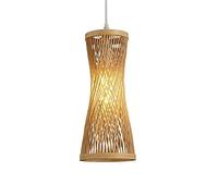 YXWYXWA Rattan Ceiling Pendant Light Japanese Style Suspension Linear Cylindrical Wicker 1 Light E27 Lighting Fixtures Japanese Retro Hanging Lamp for Dining Room and Living Room Interesting