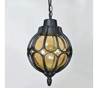 YXWYXWA Retro Outdoor Outdoor Waterproof Garden Light Villa Garden Aisle Rust Balcony Light Glass Spherical Pendent Light Hanging Ceiling Light Interesting