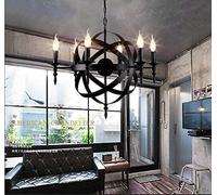 YXWYXWA Round Candle s Black Metal Rustic Style Wrought Iron Hanging Lighting Castle Medieval Style Pendant Ceiling Light, For The Living Room Corridor E14 6 Lights Lantern Interesting