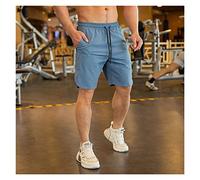 YXWYXWA Running Shorts Men Training Quick Dry Summer Thin Fitness Gym Sport Shorts with Zipper Pocket