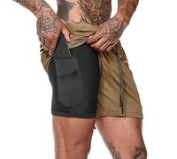 YXWYXWA Running Sport Shorts Mens 2 in 1 Short Sweatpants Gym Fitness Training Quick Dry Shorts Beach Short Pants