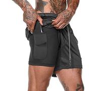 YXWYXWA Running Sport Shorts Mens 2 in 1 Short Sweatpants Gym Fitness Training Quick Dry Shorts Beach Short Pants