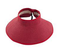 YXWYXWA Spring and Summer Fashion Hats Wide Roll-up Straw Sun Visor Hat Bowknot Hat Beach Outdoor Hat Women Ponytail Roll Up Sun Hat