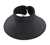 YXWYXWA Spring and Summer Fashion Hats Wide Roll-up Straw Sun Visor Hat Bowknot Hat Beach Outdoor Hat Women Ponytail Roll Up Sun Hat