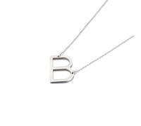 YXWYXWA Stainless Steel Letter Necklace for Women - Cable Chain, Silver Jewelry for Birthday Parties