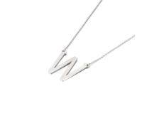 YXWYXWA Stainless Steel Letter Necklace for Women - Cable Chain, Silver Jewelry for Birthday Parties