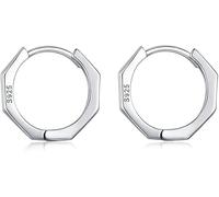 YXWYXWA Sterling Silver Jewelry,Minimalist Geometric Hoop Earrings for Women Authentic 925 Sterling Silver Small Ear Hoops Fine Jewelry