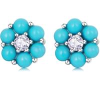 YXWYXWA Sterling Silver Jewelry,Turquoise Jewelry Flower Ear Studs Hypoallergenic Moonstone Stud Earrings 925 Sterling Silver Moonstone Earrings for Women Girls Moonstone Jewelry Stacking Turquoise