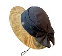 YXWYXWA Straw Hat Women's Spring Summer Sunscreen Sunshade Fisherman's Hat Elegant Bowknot Beach Holiday Sunshade Hat