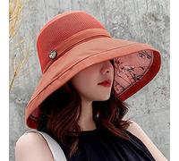 YXWYXWA Summer Big Wide Brim Flower For Women Mesh Beach Hat Female Net Foldable s Lady'S Bucket Hat