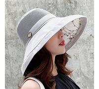 YXWYXWA Summer Big Wide Brim Flower For Women Mesh Beach Hat Female Net Foldable s Lady'S Bucket Hat