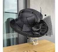 YXWYXWA Summer Gauze Flower Women's English Retro Rolled-up Top Hat Outdoor Versatile Sunscreen Hat