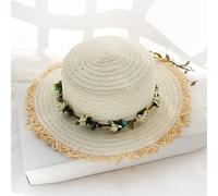 YXWYXWA Summer Hats for Women Beach Straw Hat Sun Beach Accessories Flat Top Cap Wreath Outdoor Parent-Child