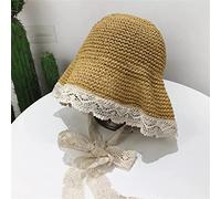 YXWYXWA Summer Ladies Sun Hat Lace Straps Travel Folding Sun Hat All-Match Casual