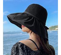 YXWYXWA Summer Women Large Brim Beach Hat Foldable Knit Hollowed out Floppy Top s Panama Bucket Hat Holiday Visor Caps