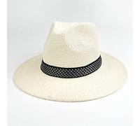 YXWYXWA Summer Woven Hat Retro Jazz Bowler Hat Men and Women Seaside Surf Foldable Sun Hat