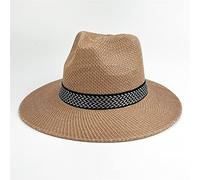 YXWYXWA Summer Woven Hat Retro Jazz Bowler Hat Men and Women Seaside Surf Foldable Sun Hat