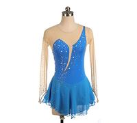 YXWYXWA Vestido de Patinaje sobre Hielo Figura de niñas, Mujeres para Adultos, diezuanes Brillantes con Mangas de la Punta de los Dedos, Abiertos Ballet Ballet Dance Gymnastic Leotard, yo, XXL