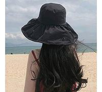 YXWYXWA Women Summer Wide Brim Sun Hats 2-Side Foldable Sunscreen Hat Linen Crimping Brim Caps Travel Beach Cap