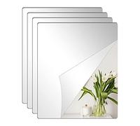 YXYAOLEEEspejo Adhesivo HD sin Espejo de Cristal, Azulejos de Espejo A4, Espejo Redondeado, lámina de Espejo Flexible, autoadhesiva, acrílico, decoración de Pared, Espejo de Pared