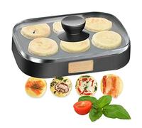 YXYLJOZ Cocedor de Huevos eléctrico de 900 W - Antiadherente para Tortillas, Huevos escalfados y revueltos - Ideal para sándwiches de Desayuno saludables con moldes de Silicona, 220 V (Black)