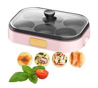 YXYLJOZ Cocedor de Huevos eléctrico de 900 W - Antiadherente para Tortillas, Huevos escalfados y revueltos - Ideal para sándwiches de Desayuno saludables con moldes de Silicona, 220 V (Pink)
