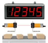 YXYLJOZ Contador para línea de producción, Contador Digital LED de 5 dígitos y 3 Pulgadas con Control Remoto, Distancia de detección de 5 m, función de Memoria, para líneas