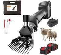 YXYLJOZ Esquiladora eléctrica inalámbrica de 500 W de Alta Resistencia para ovejas, 6 velocidades, con 2 baterías Recargables y Cuchillas Desmontables. Color Negro. (Black 13)