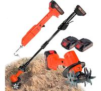 YXYLJOZ Minicultivador eléctrico inalámbrico con Mango telescópico y 2 baterías: Herramienta Manual para desherbar, Ideal para Preparar el Suelo, Cultivar Trigo y cuidar el árbol del té.