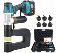 YXYLJOZ Perforadora hidráulica eléctrica con 6 Matrices de perforación, Taladro de Metal de Alta eficiencia, Incluye 2 baterías de 6,0 Ah para perforación de precisión.