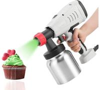 YXYLJOZ Pistola pulverizadora de Chocolate de 800 W, aerógrafo eléctrico de 3 Patrones para decoración de Pasteles y postres, Herramienta de repostería de Alta Potencia con Control Manual