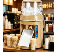 YXYLJOZ Trituradora de Hielo eléctrica Comercial, con Sistemas antiatascos y reversa automática para Hacer Conos de Nieve y Perilla de Textura Ajustable, para Tiendas de té con Leche