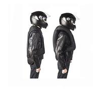 YXYMOTEFLY Chaleco Airbag Moto Chaleco Hinchable Motocross Malla Transpirable 3D, Múltiples Bolsas De Aire Chamarra Reflectante con Cierre (Color : Black, Size : L)