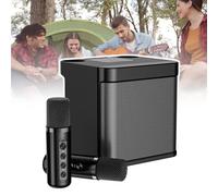 YXYSSMDGHY Juego De Altavoces Bluetooth para Karaoke En Casa, Máquina Todo En Uno De Audio Bluetooth para Karaoke De 10 W, 7,4 V/3000 Mah, Cinco Modos De Cambio De Voz, con 2 Micrófonos,Black