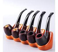 YXZN Accesorios para Pipas de Fumar Soporte de Madera para Tabaco Soporte de exhibición de Pipa Haya para 5 Pipas de Tabaco Regalo (Color2)